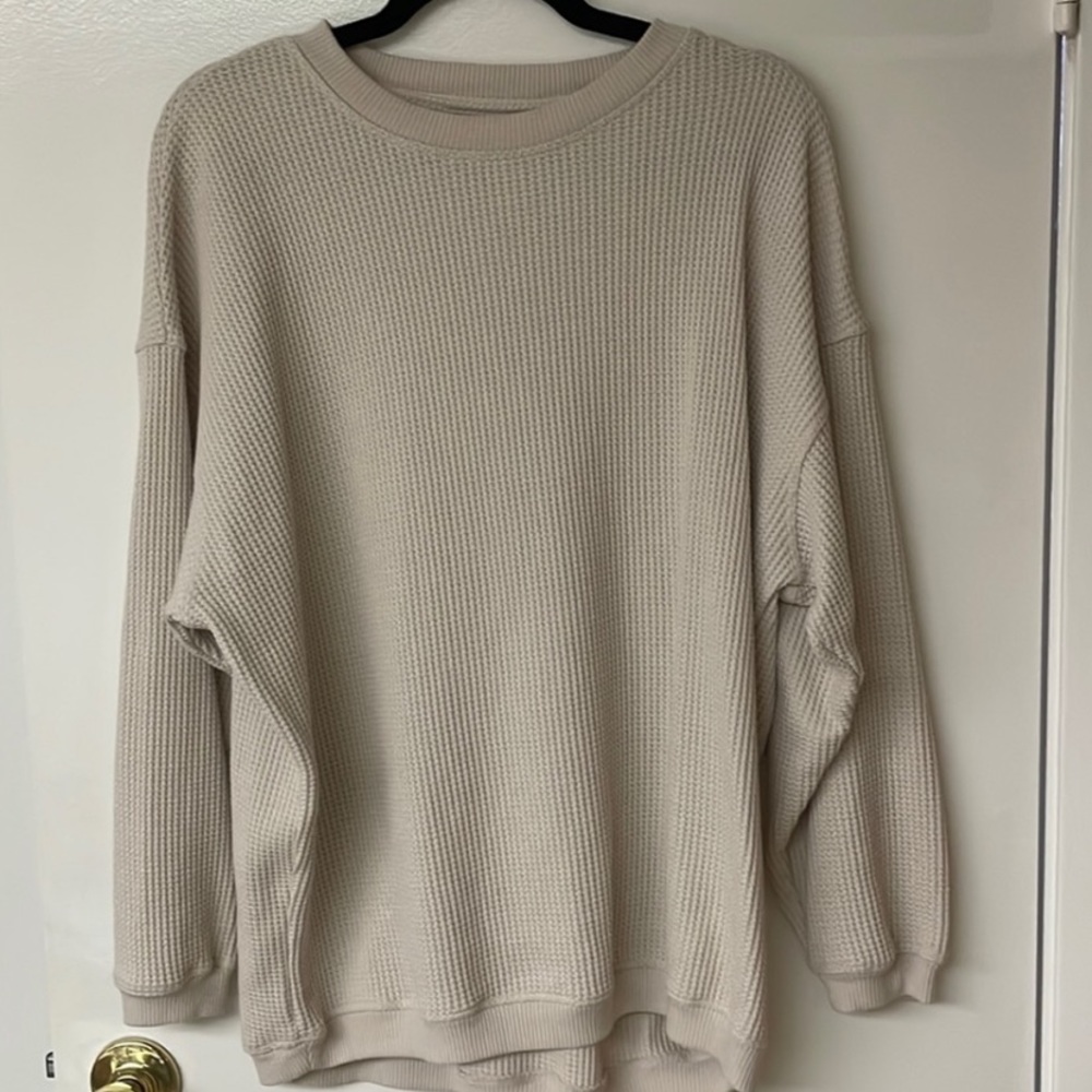 Aerie oatmeal waffle crewneck